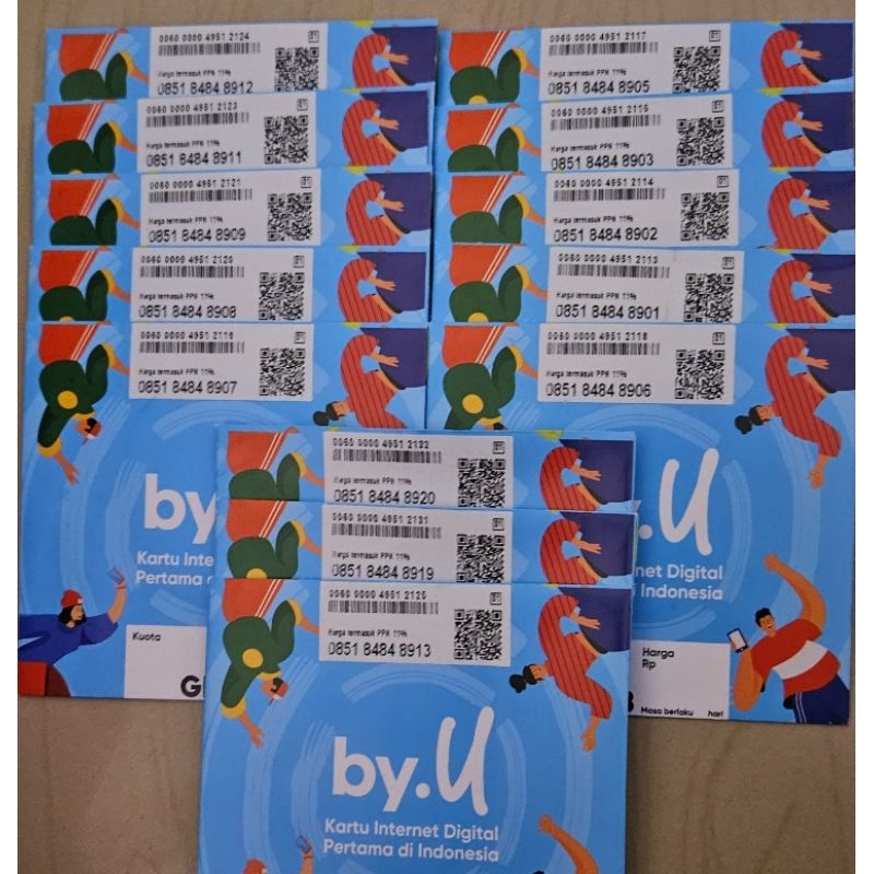 Telkomsel KARTU BY U 3GB BY U 7GB KUOTA NASIONAL SEGEL  (MINIM 2PC) grosir