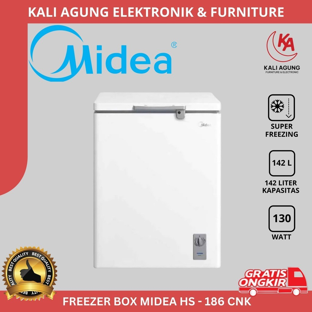 FREEZER BOX MIDEA HS 186 / 150 LITER / FREE ONGKIR SERANG KOTA