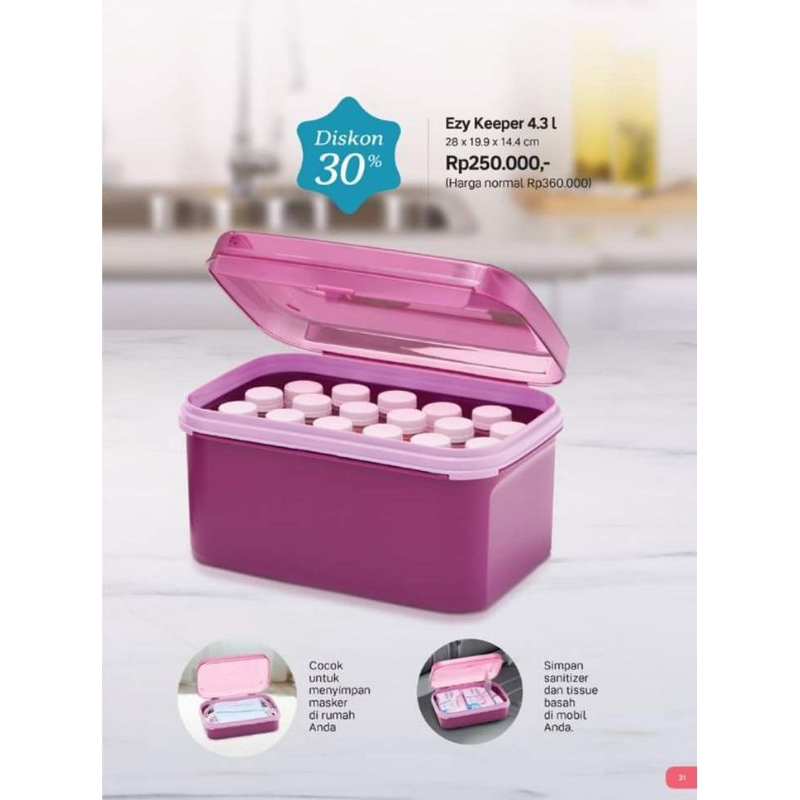 Tupperware Ezy keeper 4,3L wadah tempat serbaguna mewah unik