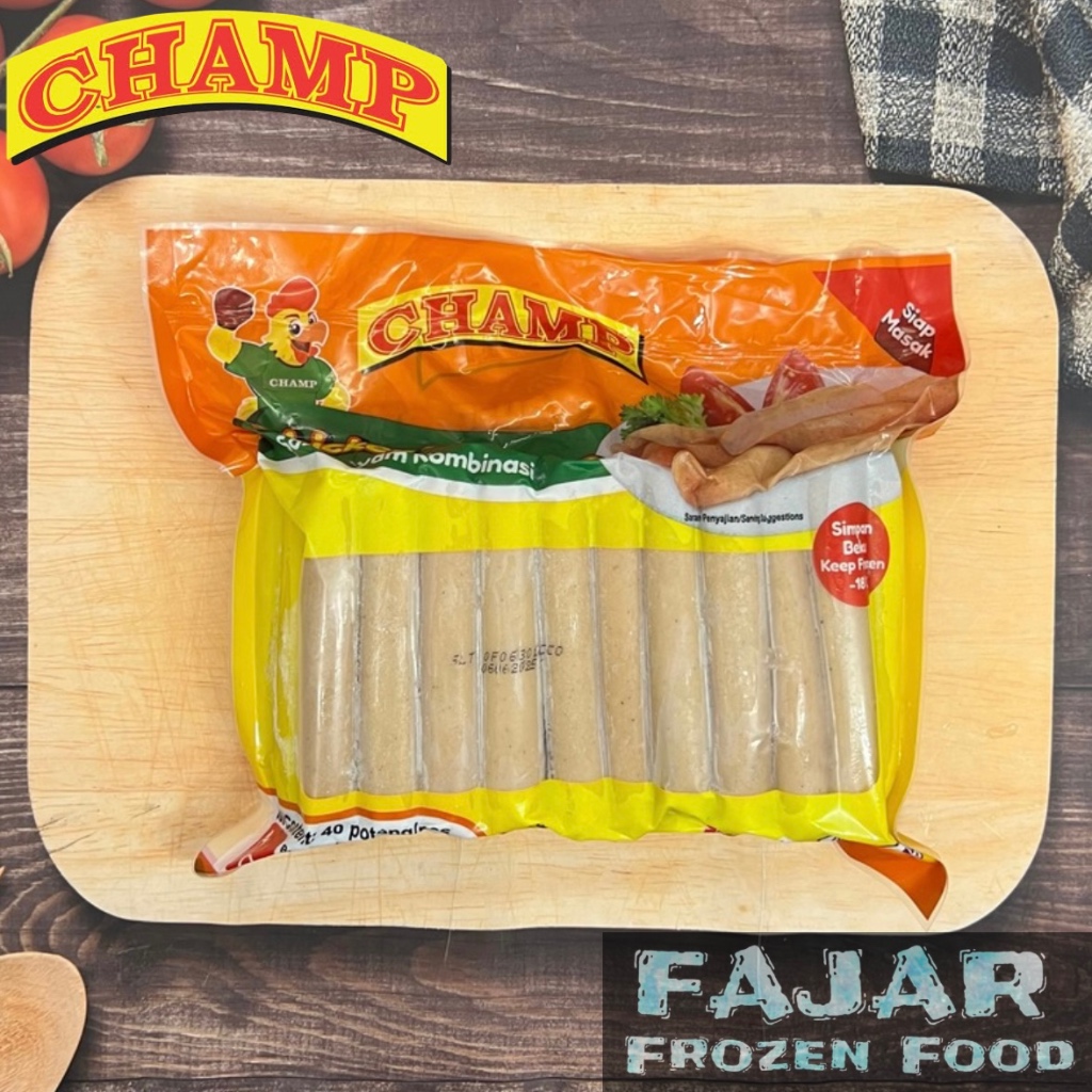 

CHAMP SOSIS AYAM 1Kg ISI 40 PCS | CHAMP CHICKEN SAUSAGE 1000GR