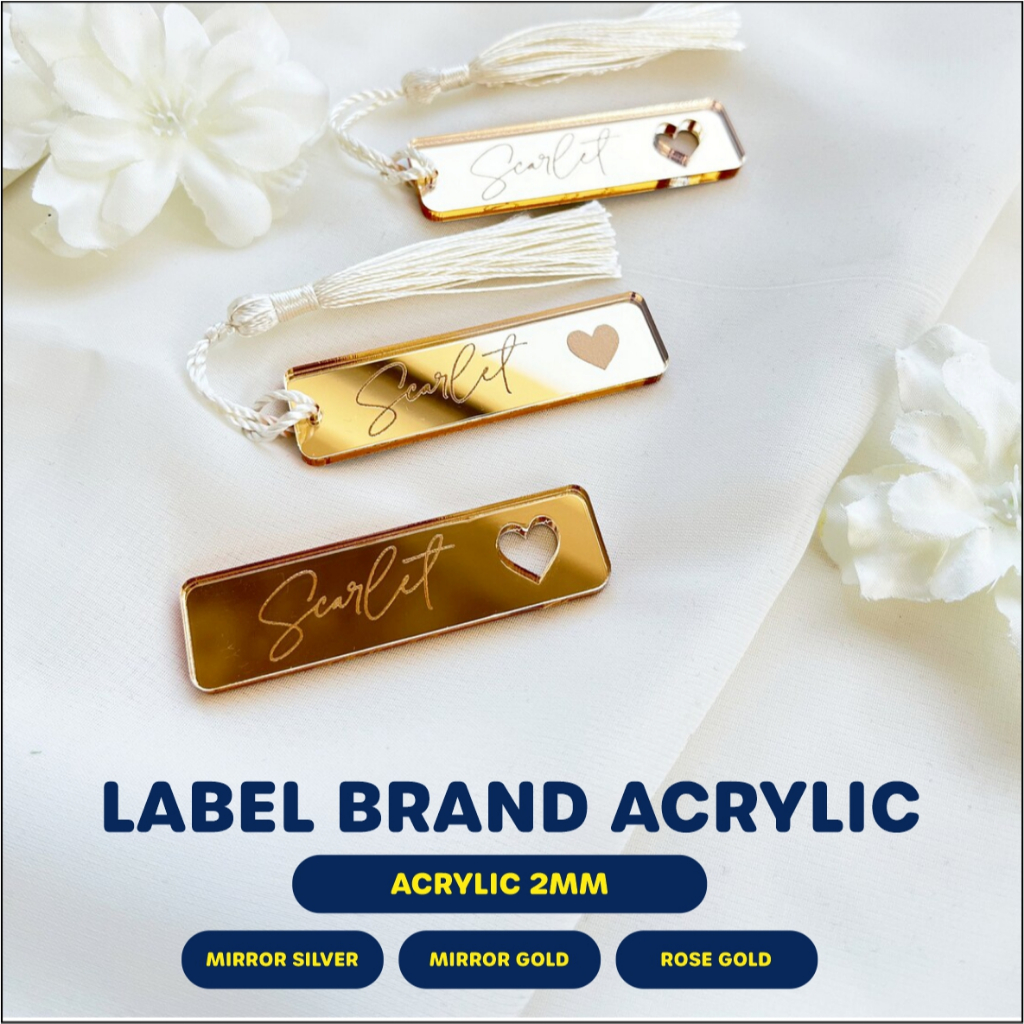 

Brand Label Akrilik Mirror Gold / Label Akrilik / Label Hijab Mirror Gold / Label Mirror Gold