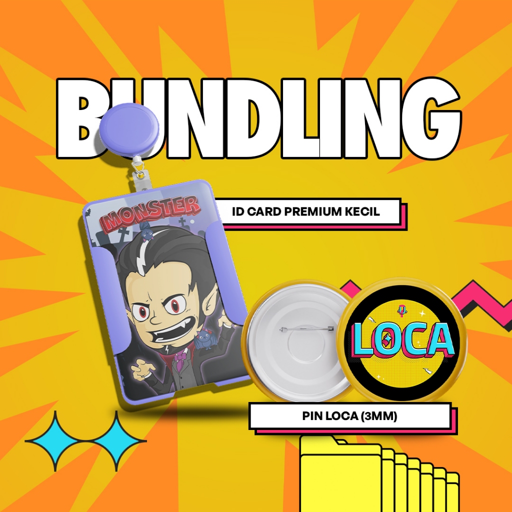 

[PAKET BUNDLING] ID Card PREMIUM Ukuran Kecil + Pin Model LOCA Ukuran 3mm - Isi 2 pcs - Sepasang