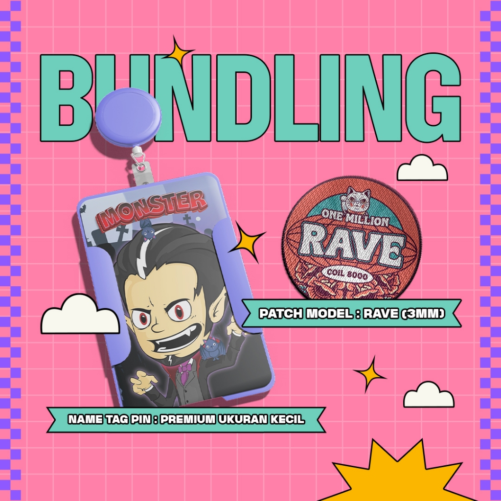 

[PAKET BUNDLING] ID Card PREMIUM Ukuran Kecil + Patch Model RAVE Ukuran 3mm - Isi 2 pcs - Sepasang