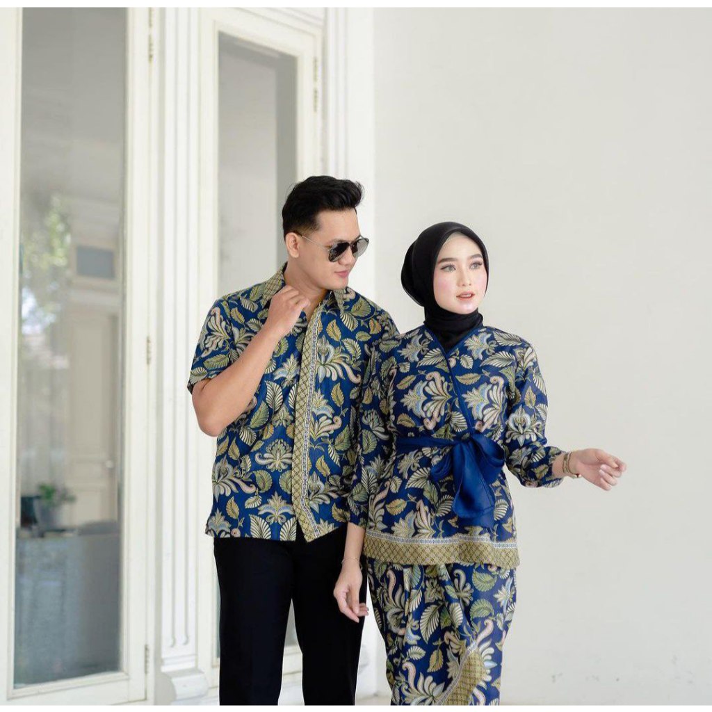 Benang Raja Batik Couple Pria Wanita Katun Daun Gugur