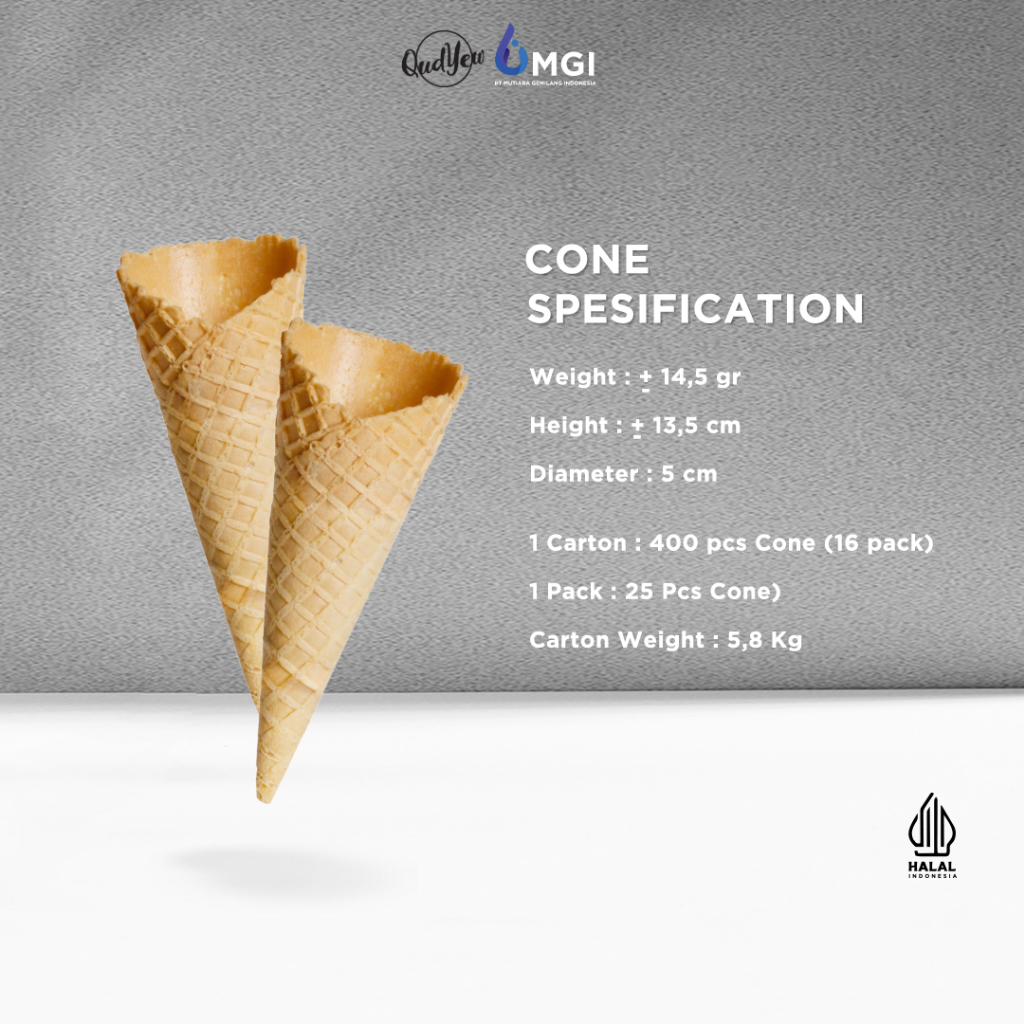 Qudyew Ice Cream Cone Kerucut Es Krim Karton Mutiara Gemilang PT MGI Bandung