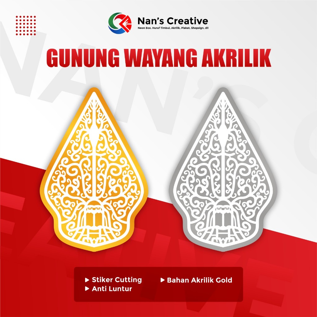 Gunungan wayang/GUNUNGAN AKRILIK/Ornamen akrilik