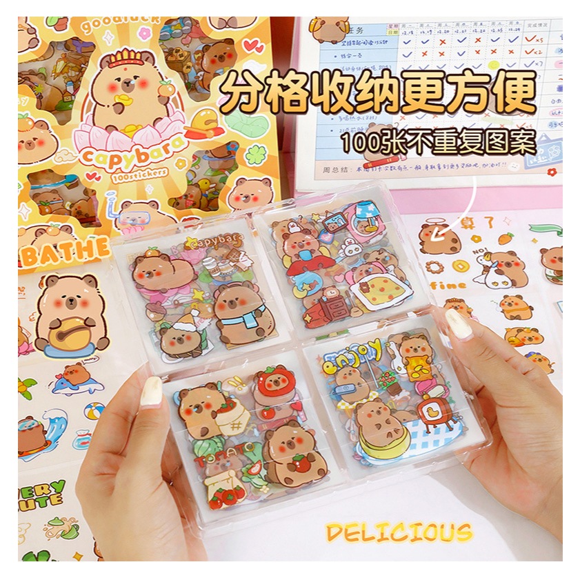 

Stiker Capybara Box isi 100 lembar Import