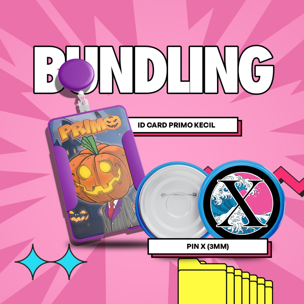 

[PAKET BUNDLING] ID Card PRIMO Ukuran Kecil + Pin Model X Ukuran 3mm - Isi 2 pcs - Sepasang
