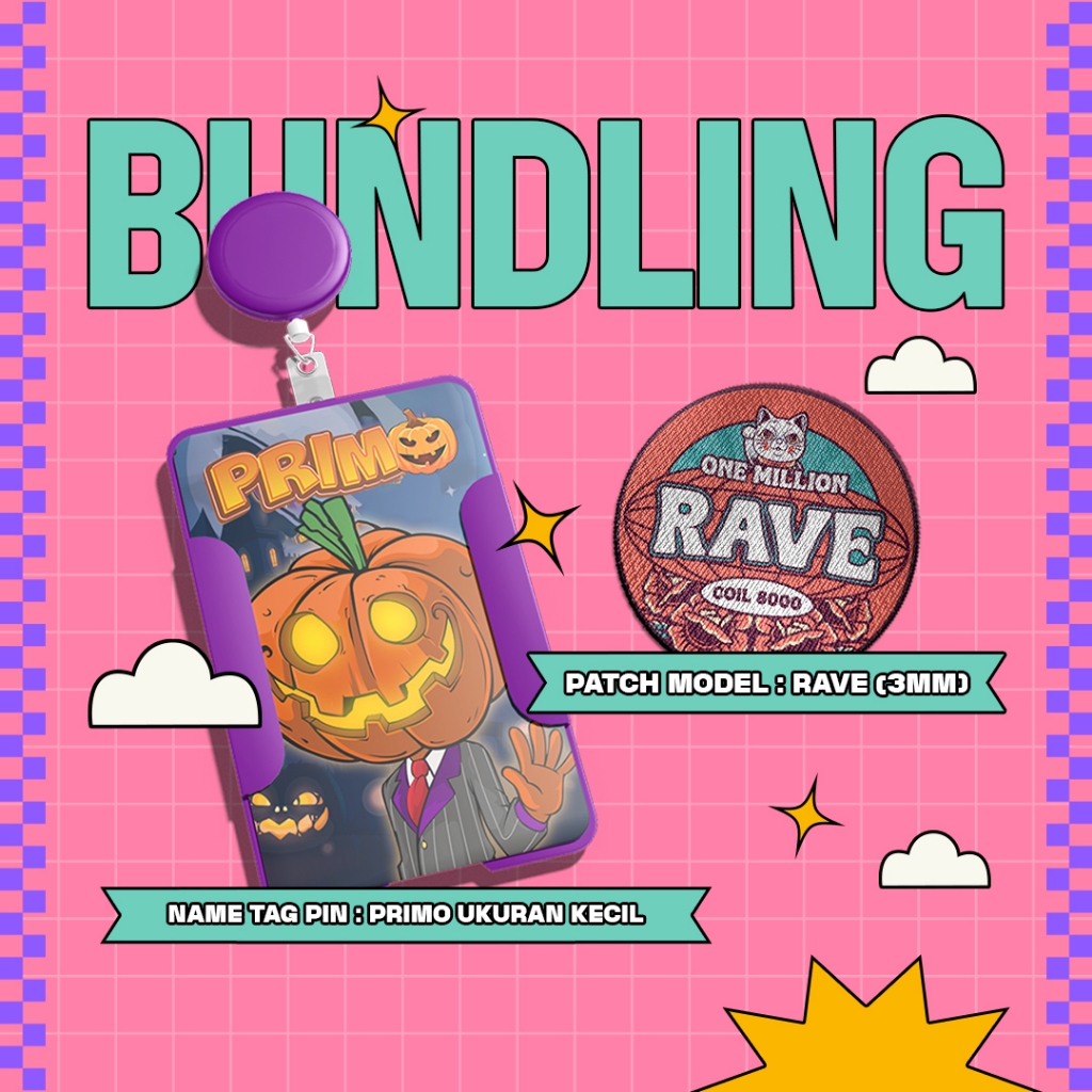 

[PAKET BUNDLING] ID Card PRIMO Ukuran Kecil + Patch Model RAVE Ukuran 3mm - Isi 2 pcs - Sepasang