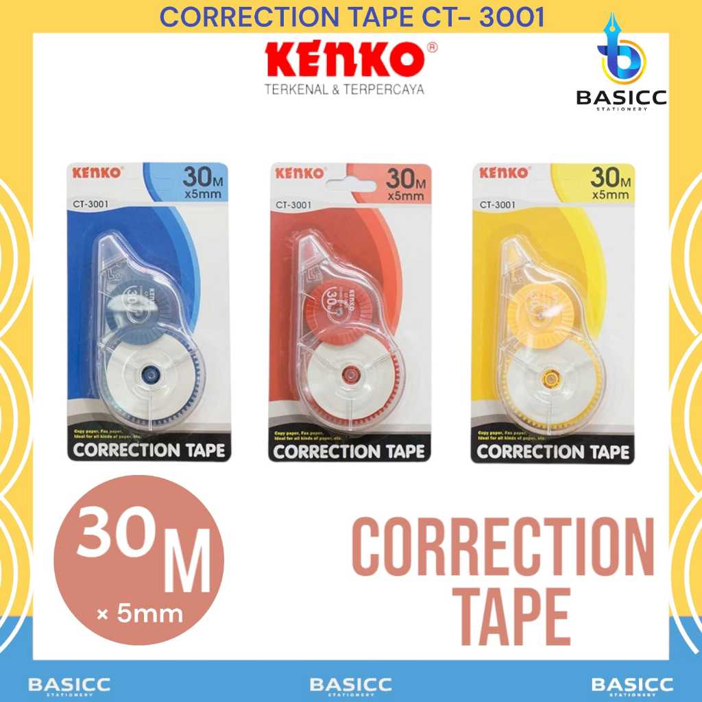 

Kenko Correction Tape Tip X Kertas 30Mx5mm CT-3001 | @1Pcs