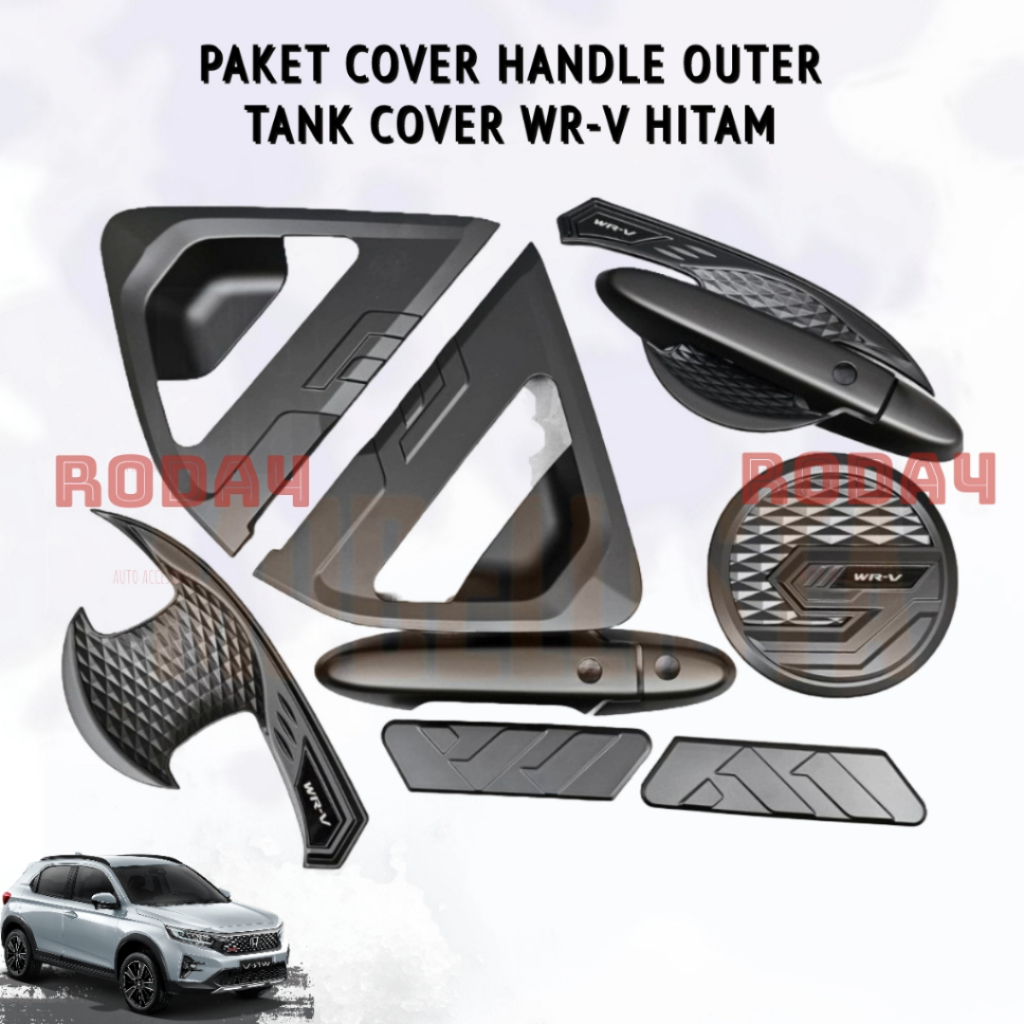 Paket Outer Handle Tank Cover WRV Hitam Aksesoris Mobil