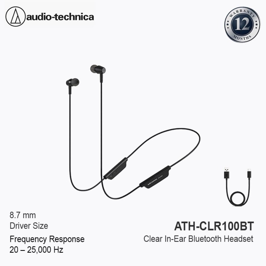 Audio-Technica ATH-CLR100BT In-Ear Wireless Bluetooth Headphones