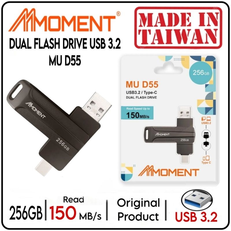 USB 3.2 FLASH DRIVE 256GB MU D55 Moment Dual Flash Drive