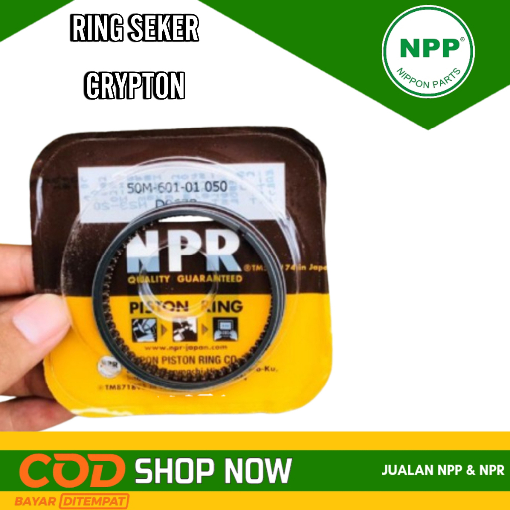 RING SEKER CRYPTON NPP// PISTON RING SEKER SEHER OV YAMAHA CRYPTON 50M ORIGINAL NPP