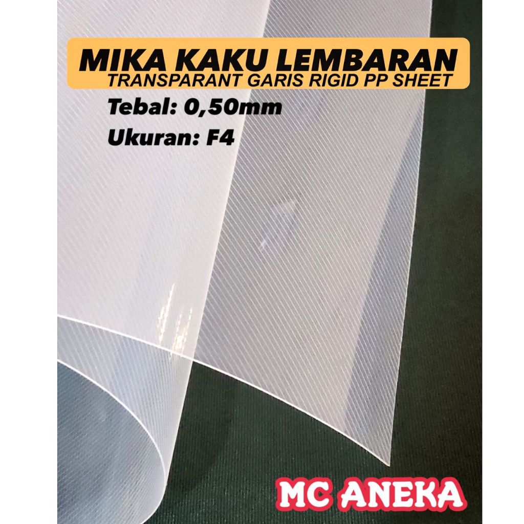 

PLASTIK KAKU PP GARIS BERGELOMBANG BENING TEBAL 0.50MM UKURAN FOLIO