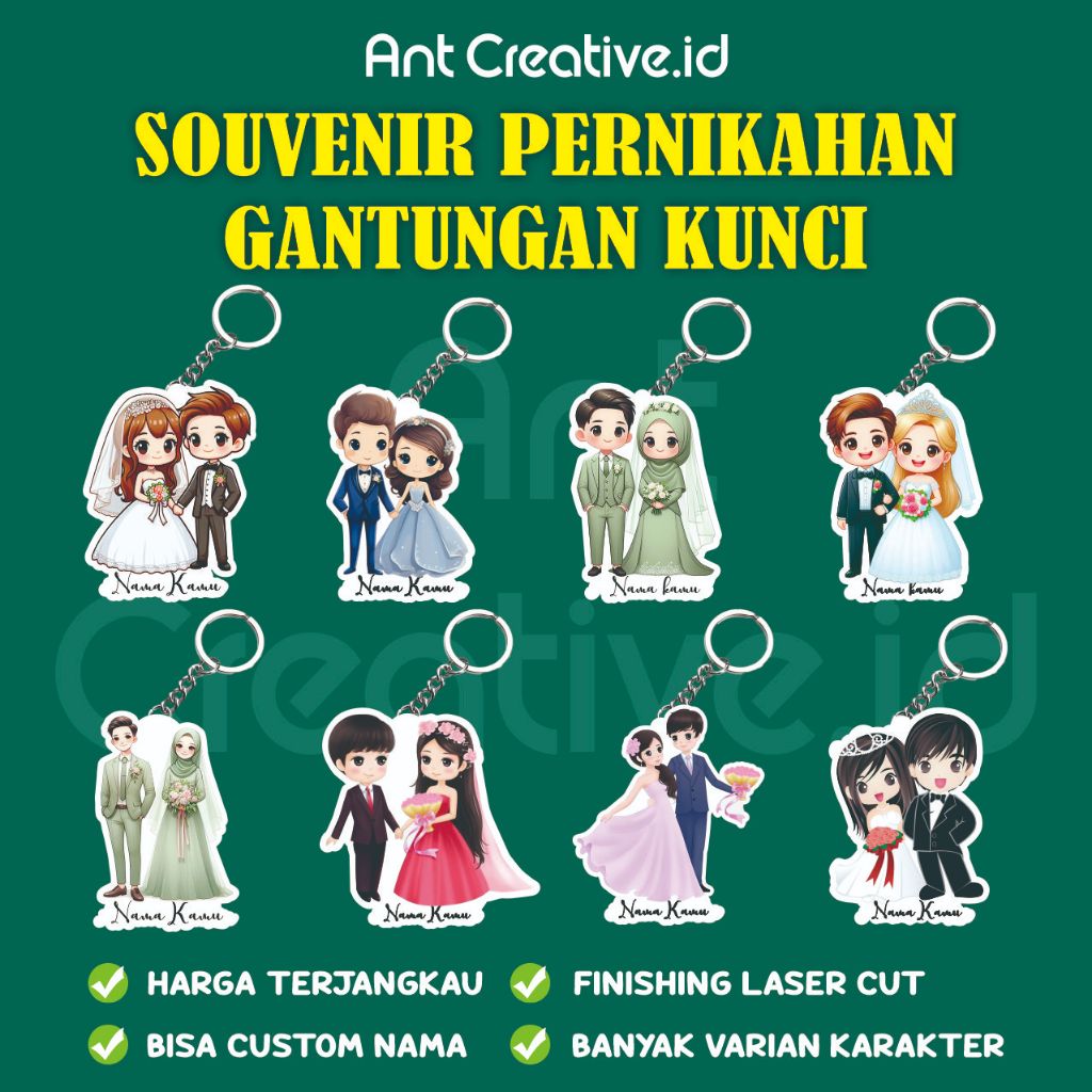 Souvenir Pernikahan Gantungan Kunci Akrilik / Souvenir Gantungan Kunci / Souvenir Pernikahan