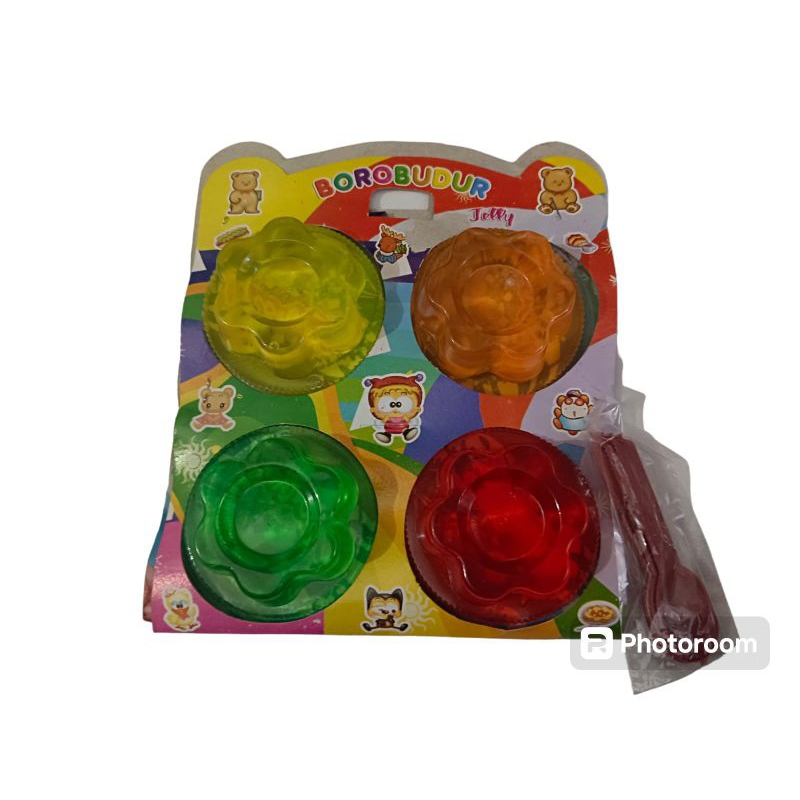 

Jelly borobudur aneka rasa buahIsi 4 pcs free sendok