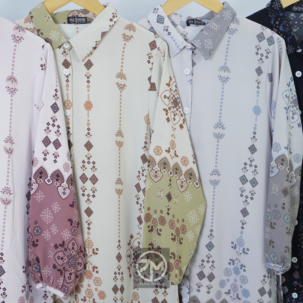 RB Salim Moslem - Atasan Kemeja Tunik Bahan Sabrina Motif