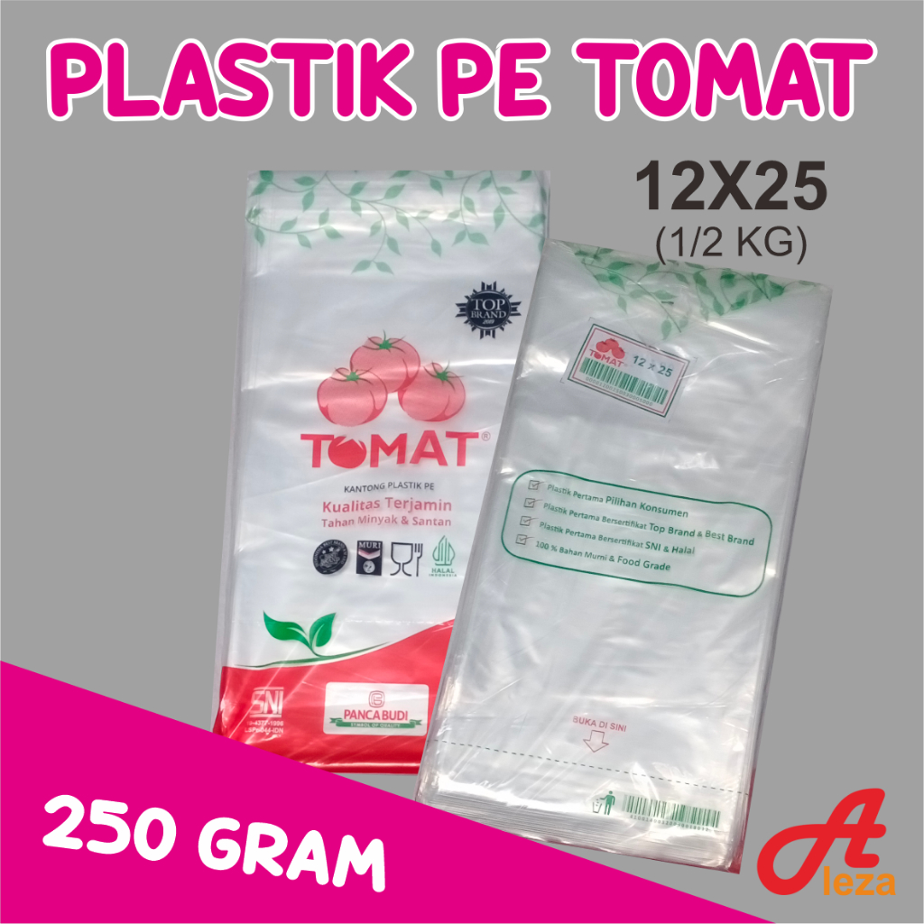 Plastik PE Tomat 12x25/kantong plastik 12x25 PE
