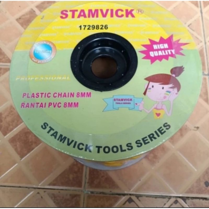 RANTAI PLASTIK STAMVICK 8MM × 30 MTR / STAMVICK RANTAI PLASTIK 1 ROL