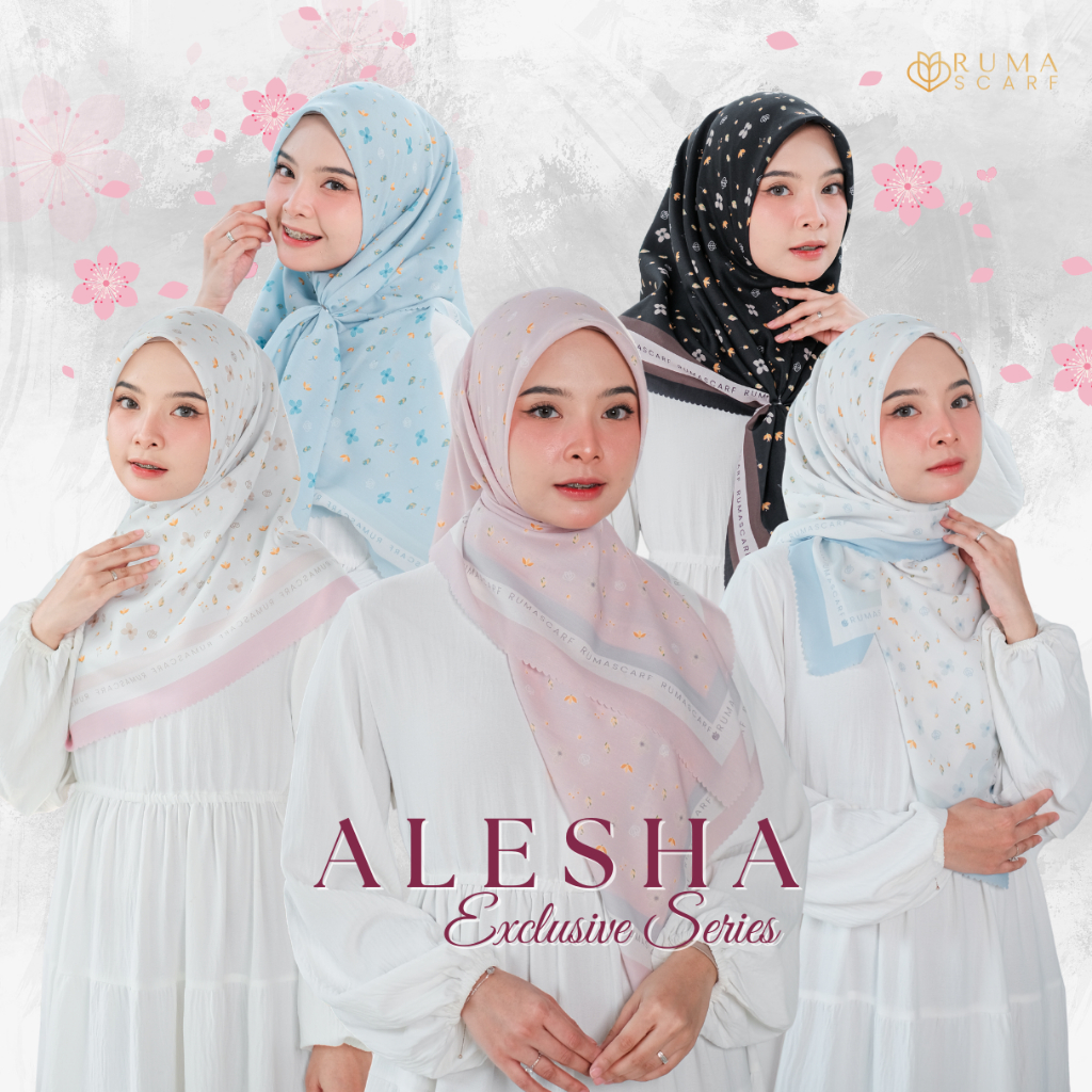 Ruma Scarf - ALESHA Exclusive Series Hijab Motif Segiempat Syari