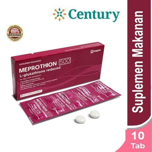 MEPROTHION 500MG 1STRIP 10 TAB/ GLUTATHIONE/PEMUTIH BADAN/MECERAHKAN KULIT