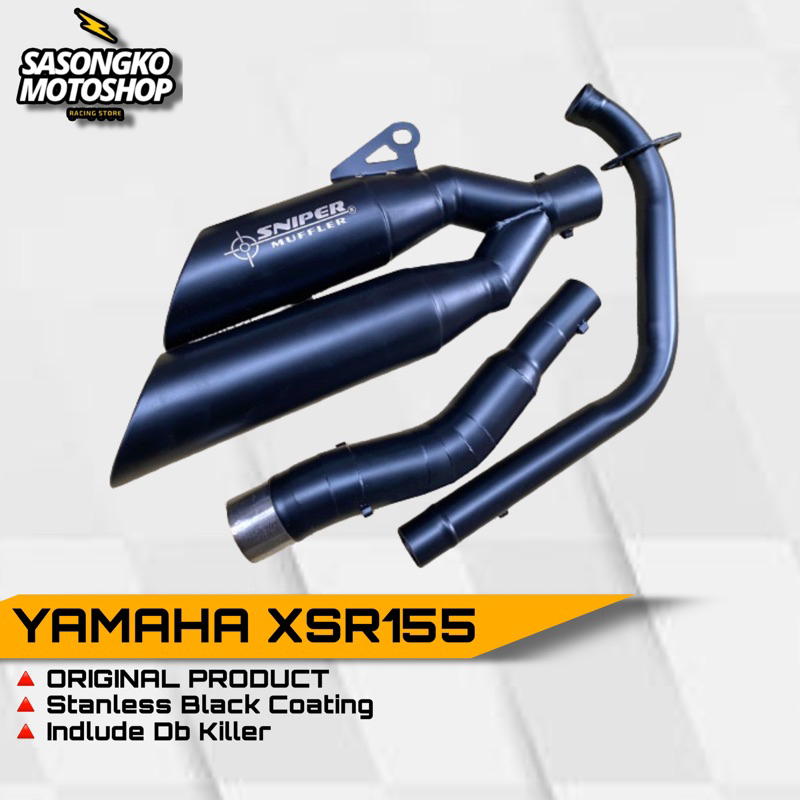 KNALPOT YAMAHA XSR 155 ORIGINAL 100% SNIPER EXHAUST TYPE DOUBLE SILINCER