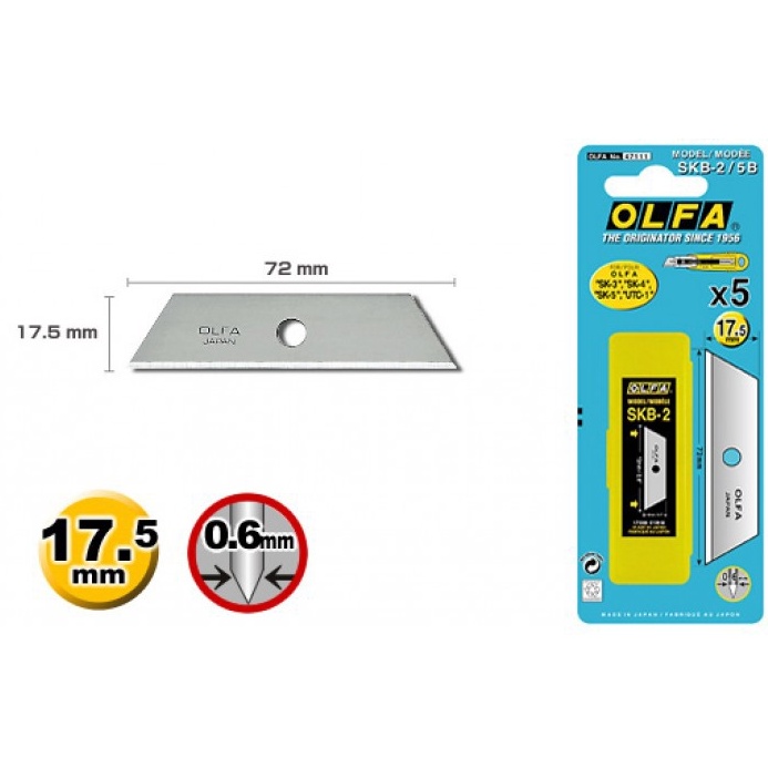 

OLFA SKB25B XB18S Refill Pisau Cutter 5pcspack Spare Blade for Safety Knives q Q6M4