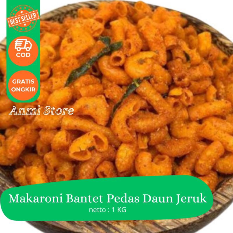 

Makaroni / Macroni / Macaroni Bantet Pedas Daun Jeruk 1 KG Cemilan Pedas Renyah Gurih Enak