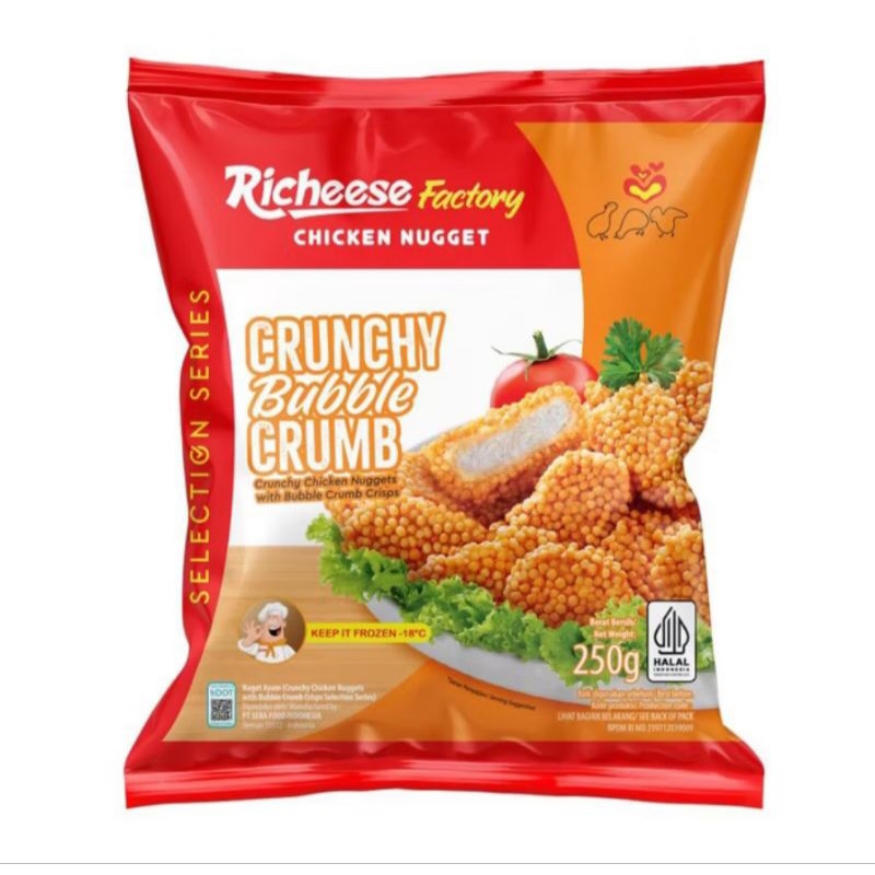 

Richeese Factory Crunchy Bubble Crumb, Chicken Nugget 250gr