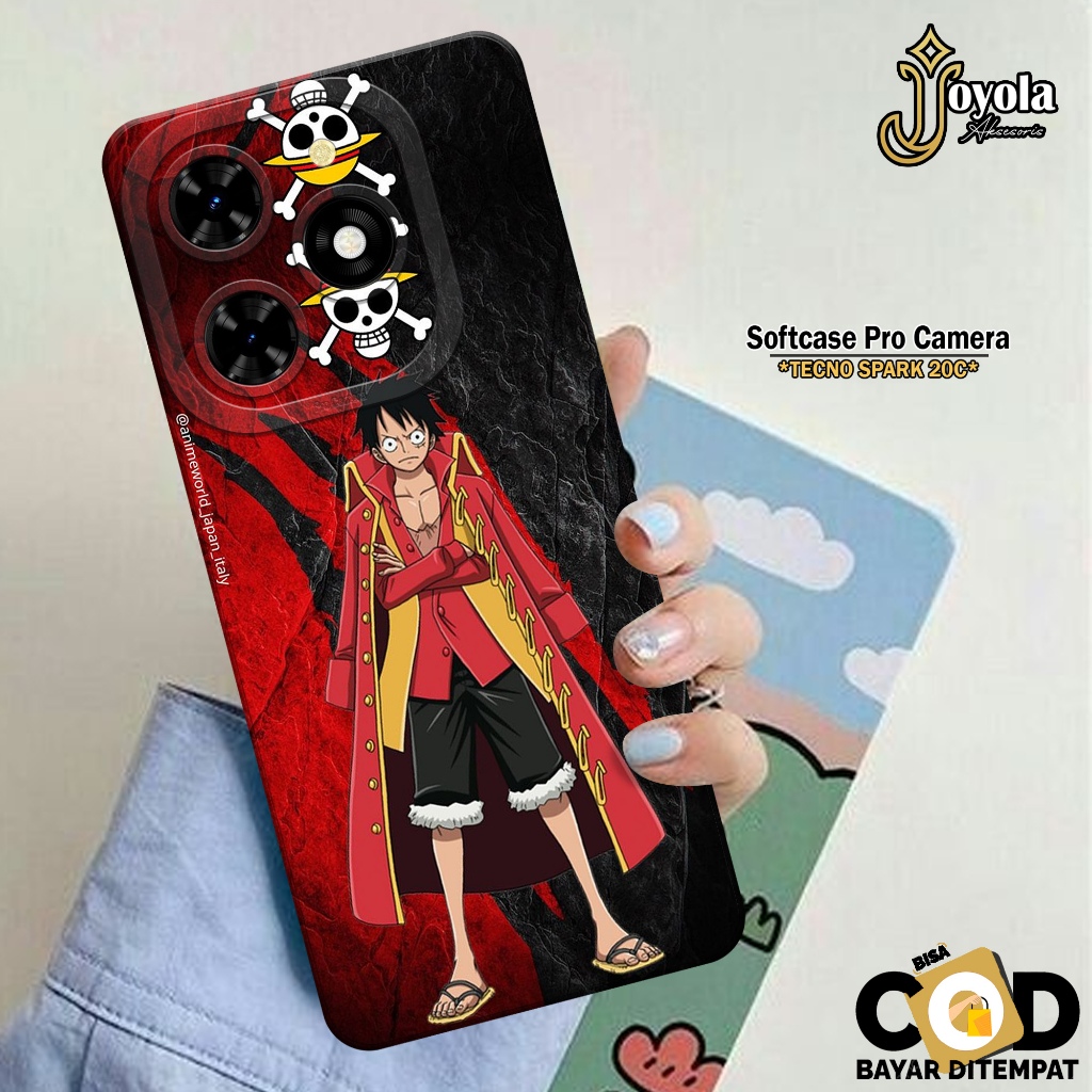 JOYOLA Case TECNO SPARK 20C Terbaru - Fahion Case Anime - Softcase TECNO SPARK 20C - Pro Camera - Ca