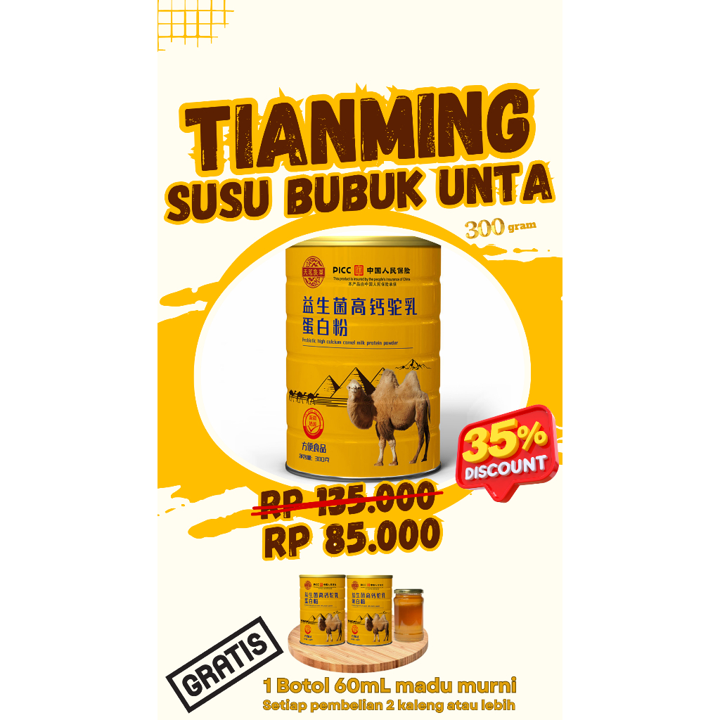 

GRATIS MADU Camel Milk Tianming Susu Unta