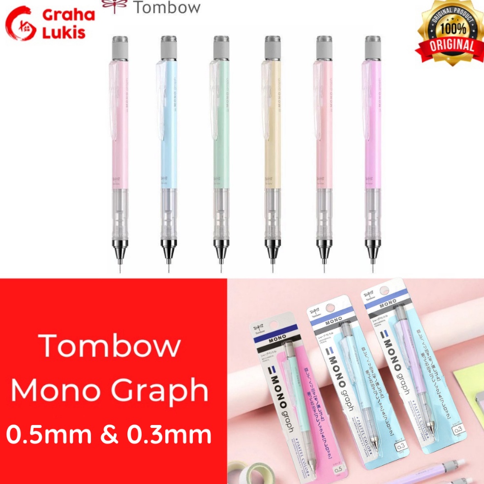 

Tombow Mono Graph Mechanical Pensil Warna Pastel 5mm 3mm d S6N3
