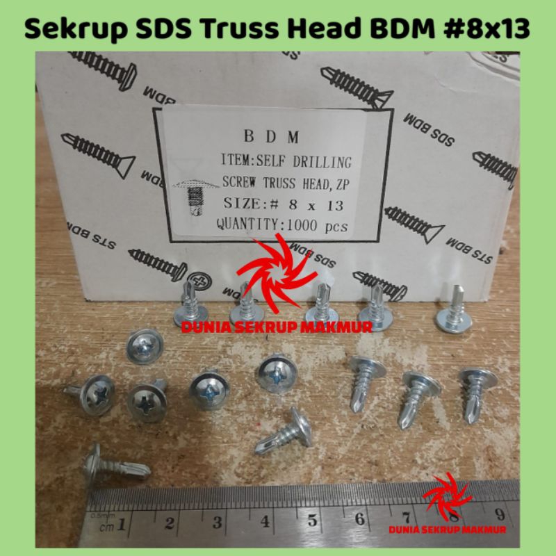 (50 pcs) Sekrup Roofing Truss Head SDS 8x13 mm / Skrup Truss Head 1.3CM