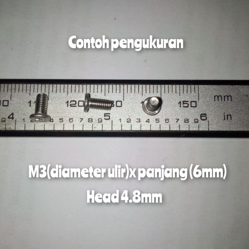 BAUT SEKRUP SCREW LAPTOP M3 HEAD 4.8mm