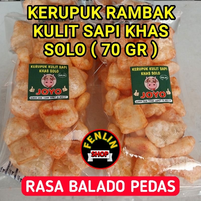 

KERUPUK RAMBAK KULIT SAPI KHAS SOLO RASA BALADO PEDAS