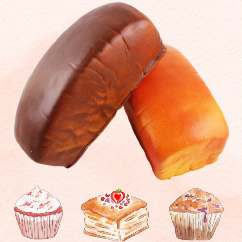 Squishy Roti Jumbo Choco Bread Loaf Ukuran 16 cm Wangi Super Soft Slow Rising Kualitas Terbaik