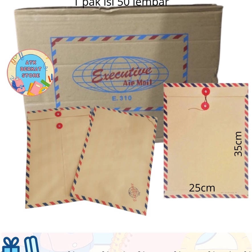 

5 pcs Amplop coklat Folio F4 31 airmail tali d C7K9