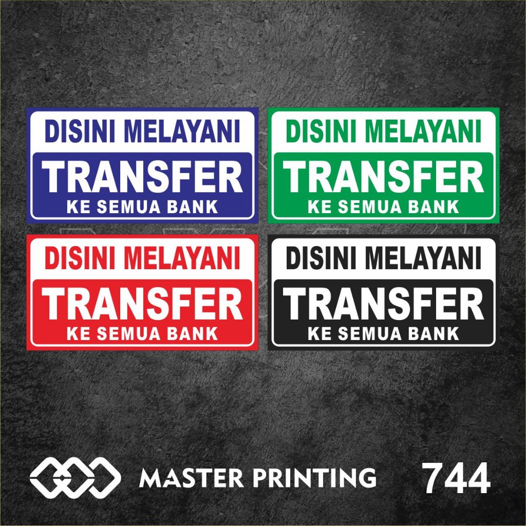 

744 - Stiker Di Sini Melayani Transfer ke Semua Bank, Sticker Vinyl, Tahan Air, Termurah Bisa Custom