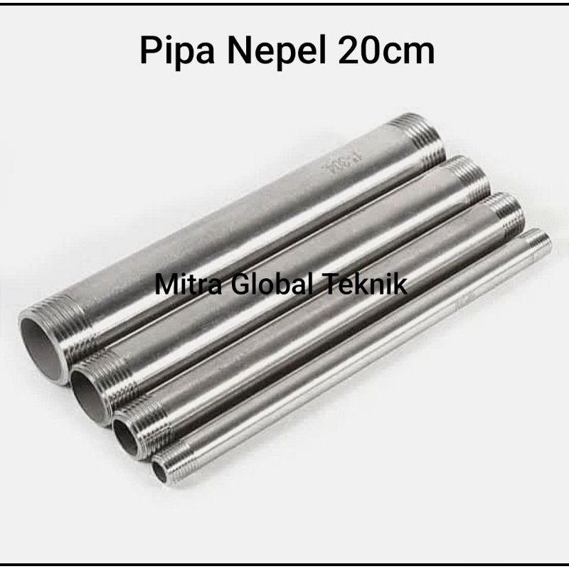 Pipa Nepel 20cm Stainless Steel 304 3/8" Inch