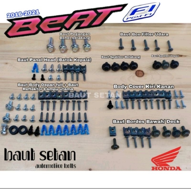 Baut lengkap full body Honda beat fi esp - Baut fullset body beat fi 2016 - 2021