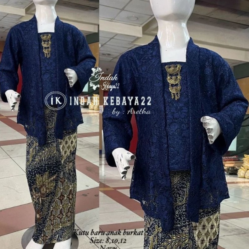 KODE L22J Indah Kebaya22  Set Kebaya Kutubaru Anak Perempuan Brokat Modern Setelan Baju Wisuda Karti