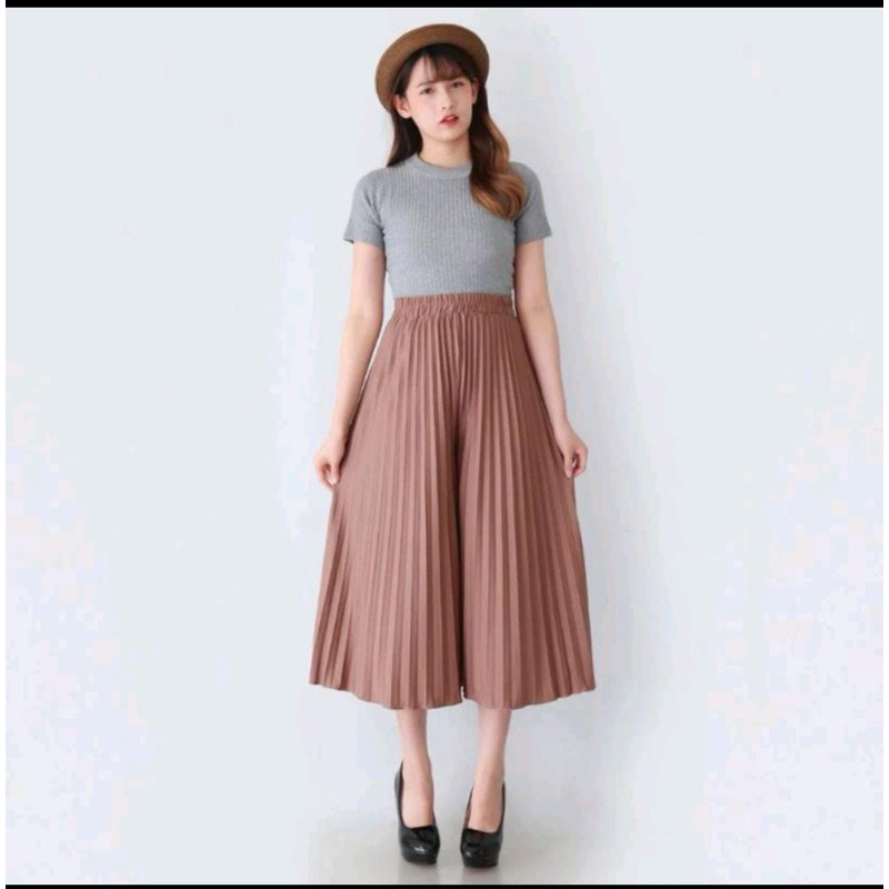 NEW CELANA KULOT WANITA PLISKET KLOK PENDEK 7/8 MINIMALIS / KULOT LIDI PENDEK PLISKET KLOK PENDEK 7/