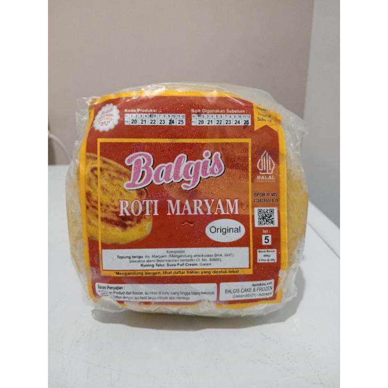 

Balgis Roti Maryam Original isi 5 Pcs