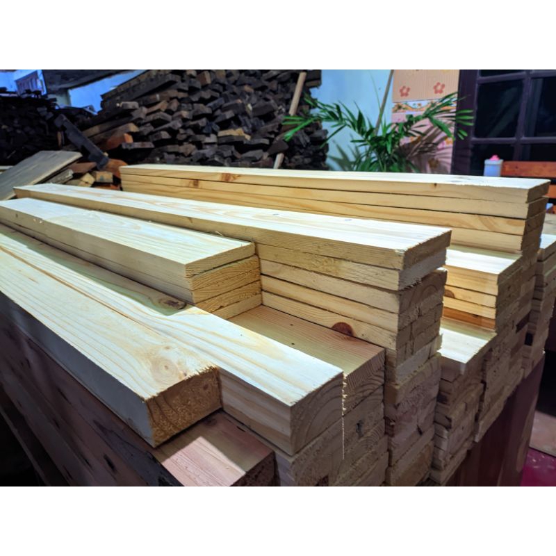 Kayu Papan Palet Jati Belanda Serut Murah Bahan Furniture Dekorasi Ukuran Panjang (90cm)