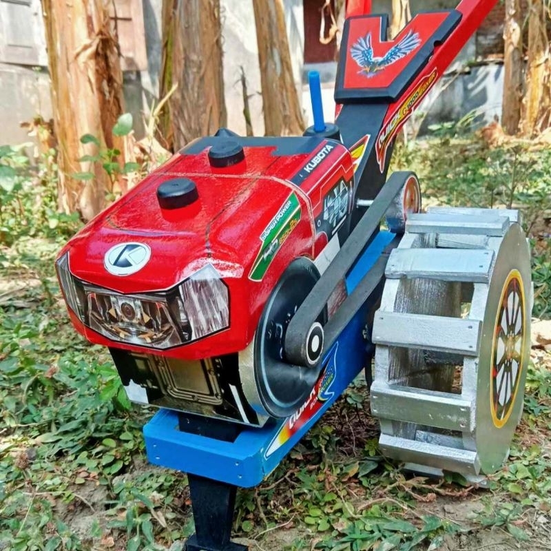Mainan Anak Traktor Kayu | Miniatur Traktor Bajak Sawah Edukatif Montessori