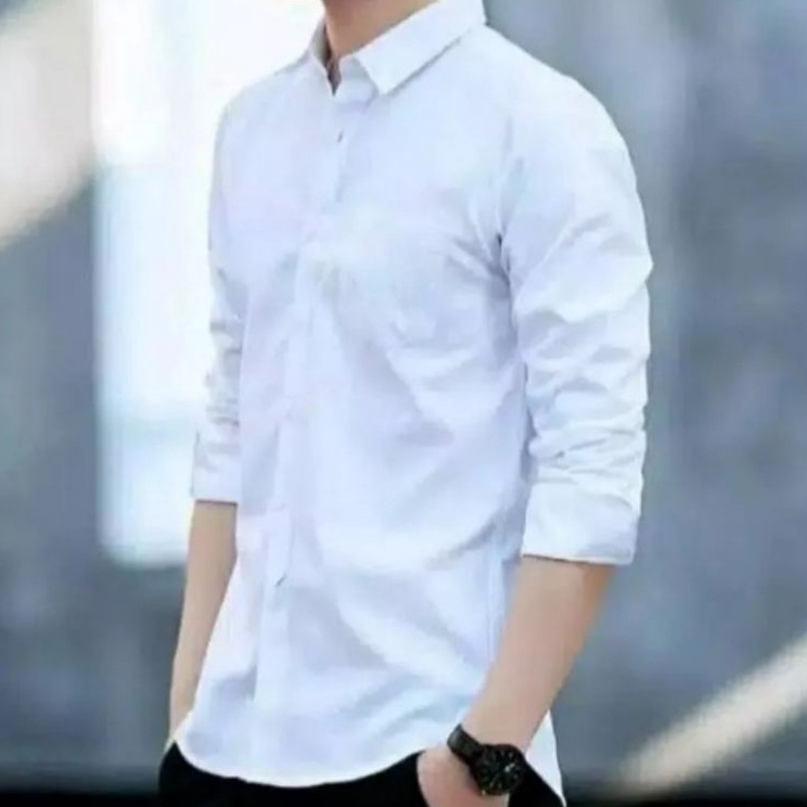 Inovatif PROMO COD PUTIH KANCING PUTIH Kemeja Pria Lengan Panjang Sage Green Soft Green Hitam AbuAbu