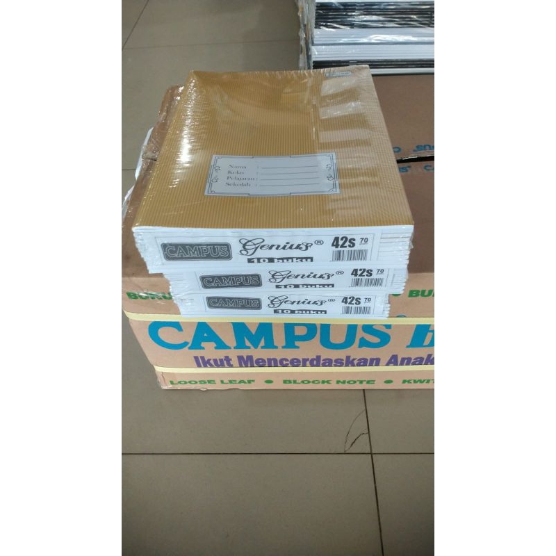 

BUKU TULIS CAMPUS BOXY SAMPUL COKLAT 42 LEMBAR ISI 10 BUKU KERTAS PEPER