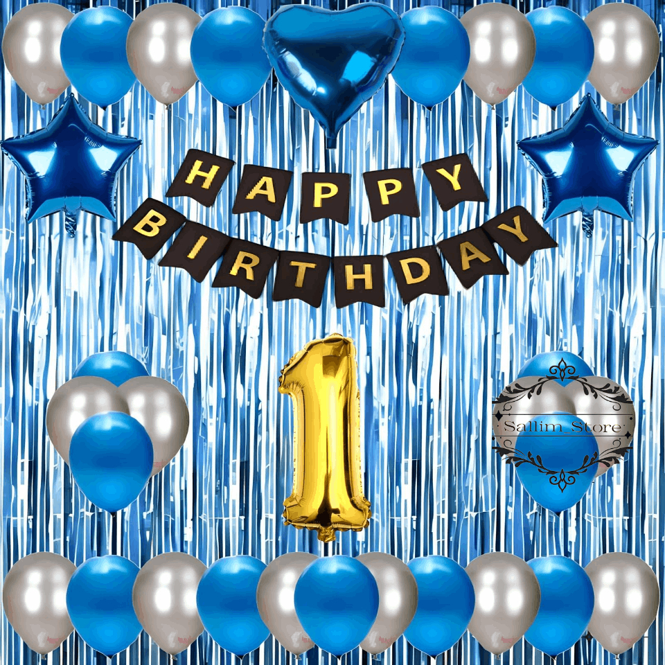 Paket Set Dekorasi Ulang Tahun Balon Metalik Silver Mix Backdrop Happy Birthday Party Anak & Dewasa