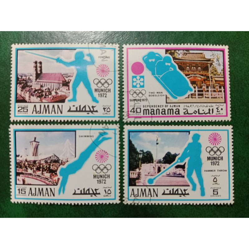 

Prangko Ajman 4 Pcs Tahun 1972 USED